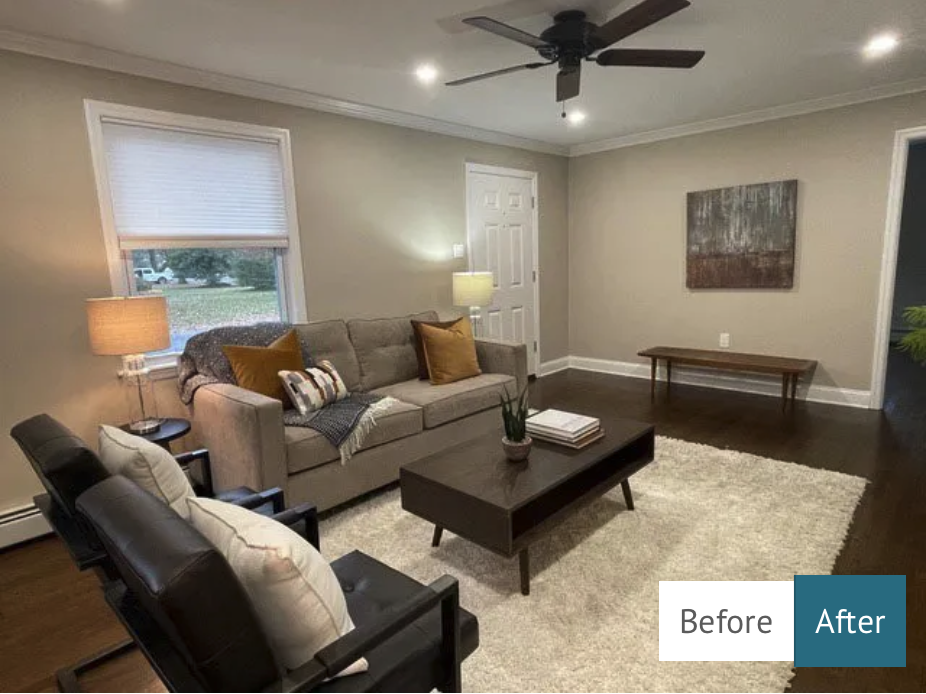 living room after home staging